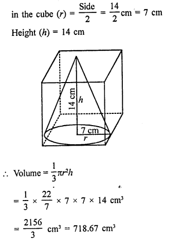 RD Sharma Class 9 Questions Chapter 20 Surface Areas and Volume of A Right Circular Cone