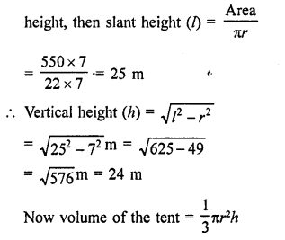Surface Areas and Volume of A Right Circular Cone Class 9 RD Sharma Solutions