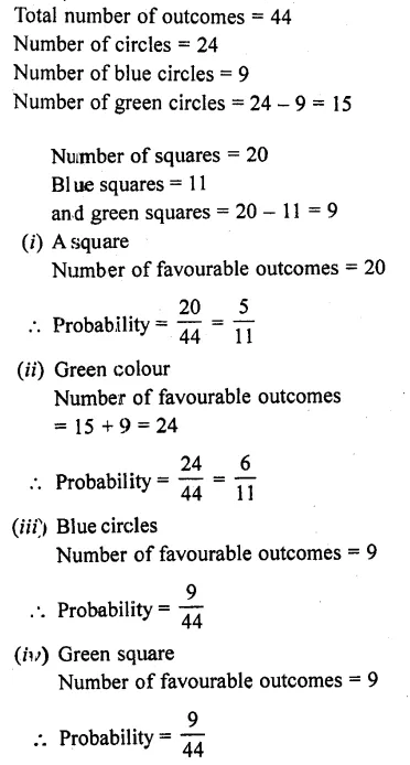 Solution Of RD Sharma Class 10 Chapter 13 Probability 