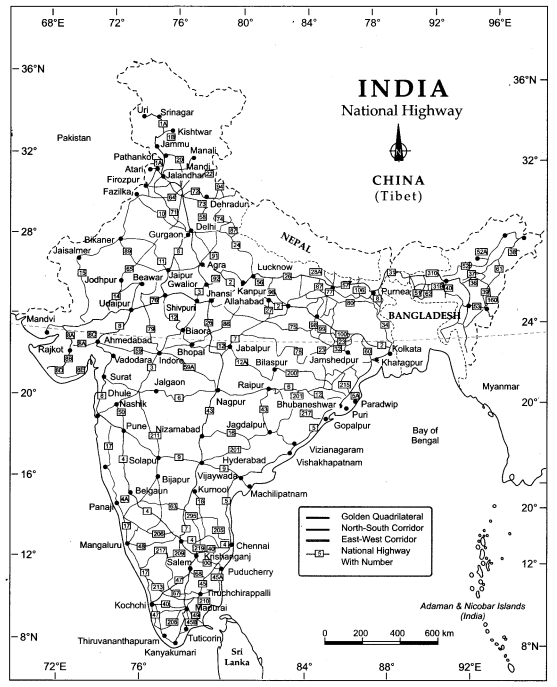 Class 10 Geography Map Work Chapter 7 Lifelines of National Economy 2