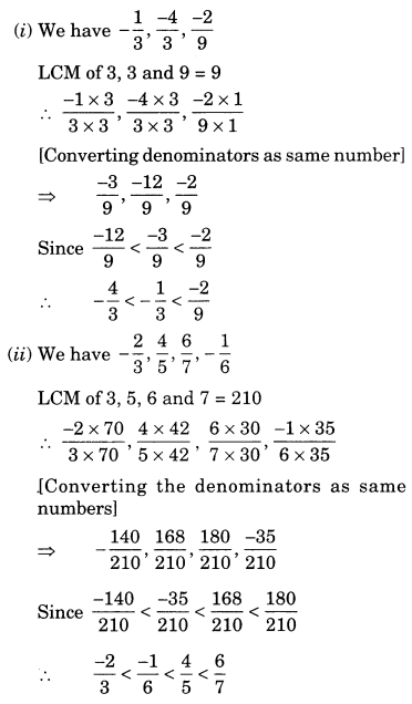 Rational Numbers Class 7 Extra Questions Maths Chapter 9 Q9.1