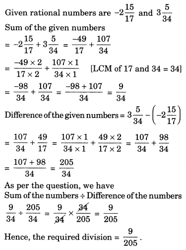 Rational Numbers Class 7 Extra Questions Maths Chapter 9 Q14