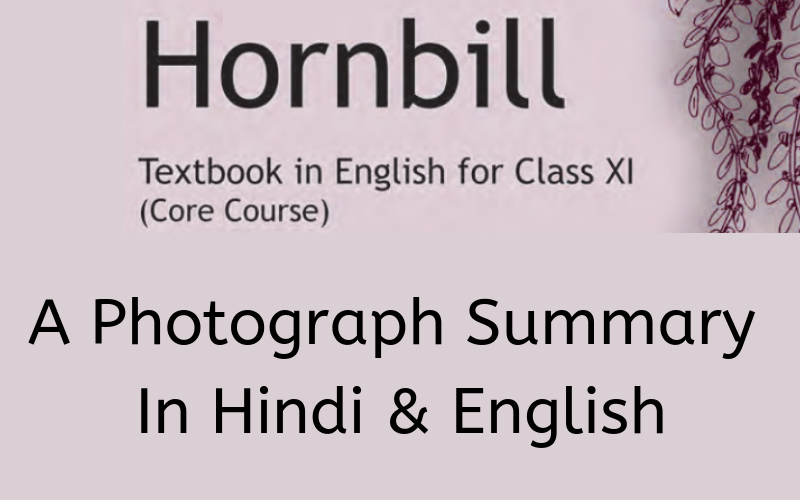 A Photograph Summary Class 11 English