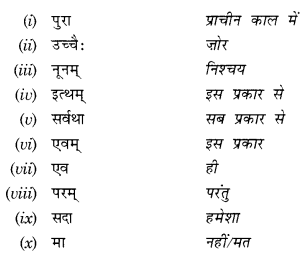 Abhyasvan Bhav Sanskrit Class 10 Solutions Chapter 9 अव्ययानि 10