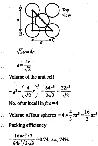 NCERT Solutions For Class 12 Chemistry Chapter 1 The Solid State Exercises Q10.2