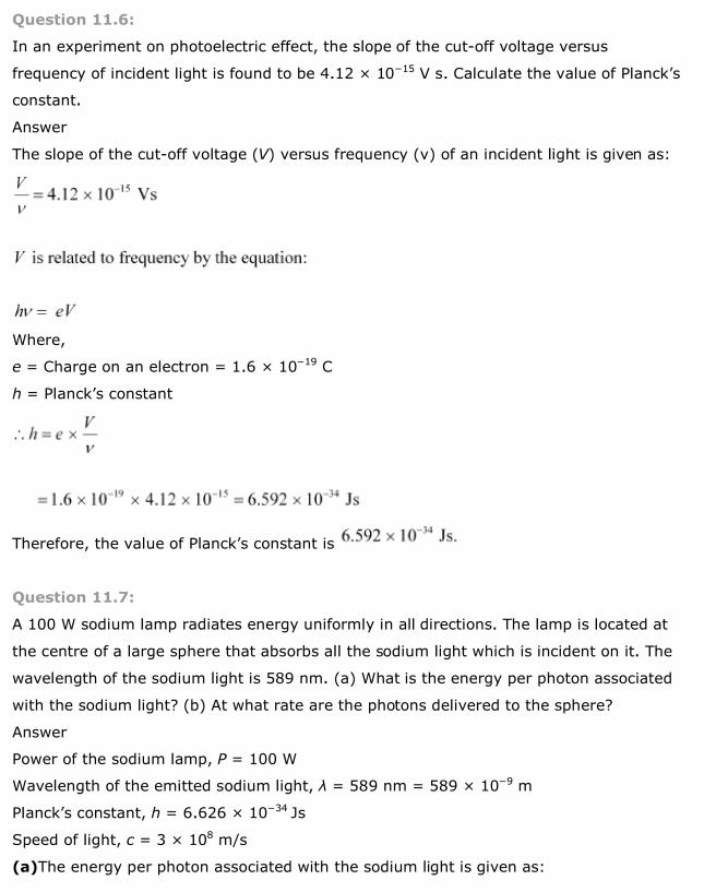 NCERT Solutions For Class 12 Physics Chapter 11 Dual Nature of Radiation and Matter 6