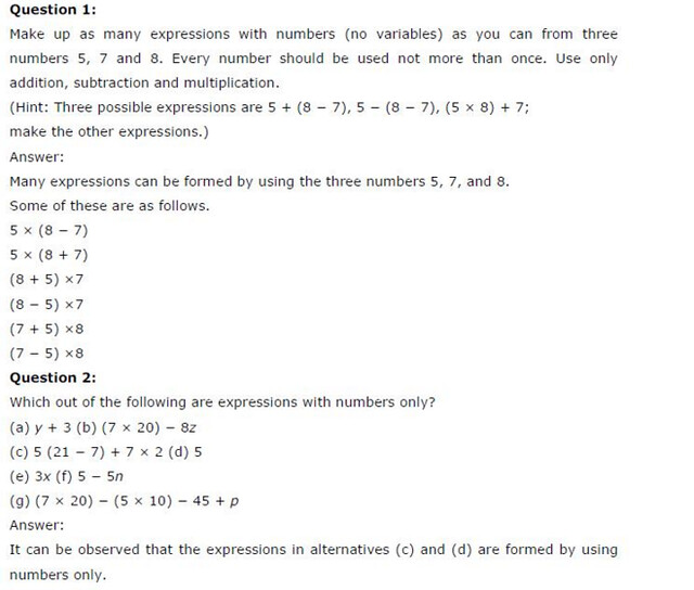 case study questions for class 6 maths algebra