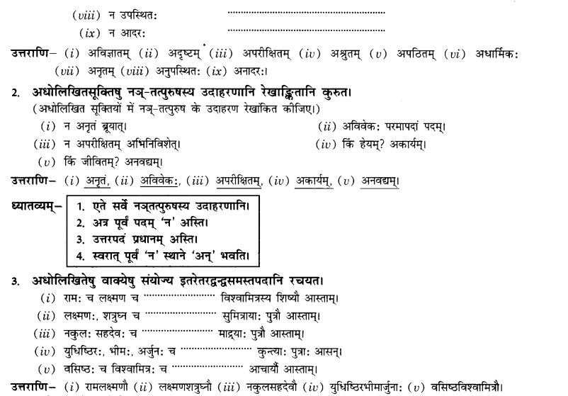 NCERT Solutions for Class 10th Sanskrit Chapter 3 Samasah 15