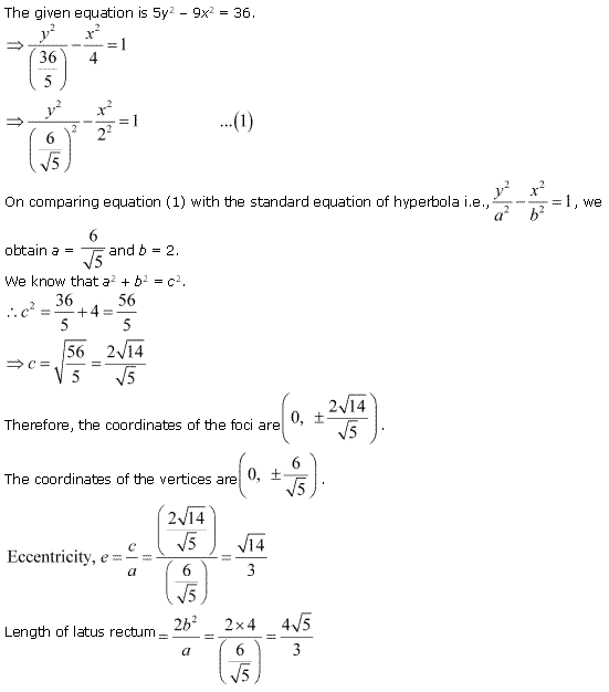 NCERT Solutions for Class 11 Maths Chapter 11 Conic Sections Ex 11.4 Q5.1