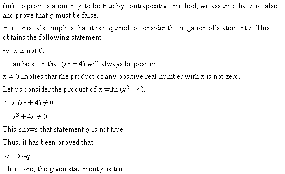 NCERT Solutions for Class 11 Maths Chapter 14 Mathematical Reasoning Ex 14.5 Q1.2