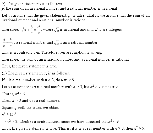 NCERT Solutions for Class 11 Maths Chapter 14 Mathematical Reasoning Miscellaneous Ex Q6.1