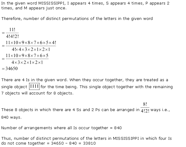 NCERT Solutions for Class 11 Maths Chapter 7 Permutation and Combinations Ex 7.3 Q10.1