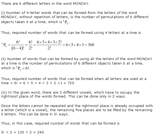 NCERT Solutions for Class 11 Maths Chapter 7 Permutation and Combinations Ex 7.3 Q9.1