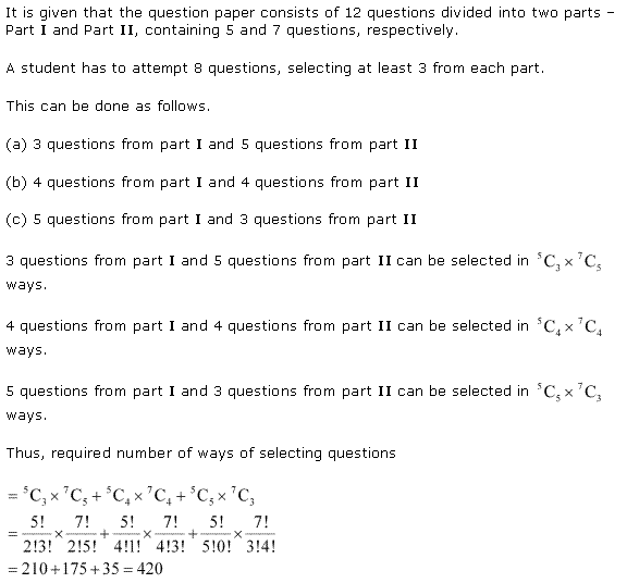 NCERT Solutions for Class 11 Maths Chapter 7 Permutation and Combinations Miscellaneous Ex Q7.1