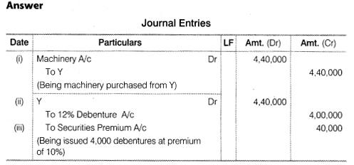 NCERT Solutions for Class 12 Accountancy Part II Chapter 2 Issue and Redemption of Debentures Numerical Questions Q11