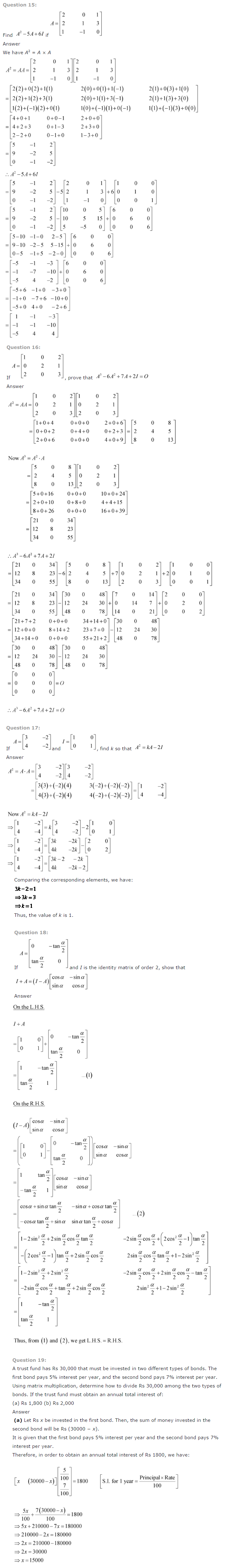 NCERT Solutions for Class 12 Maths Chapter 3 Matrices 5