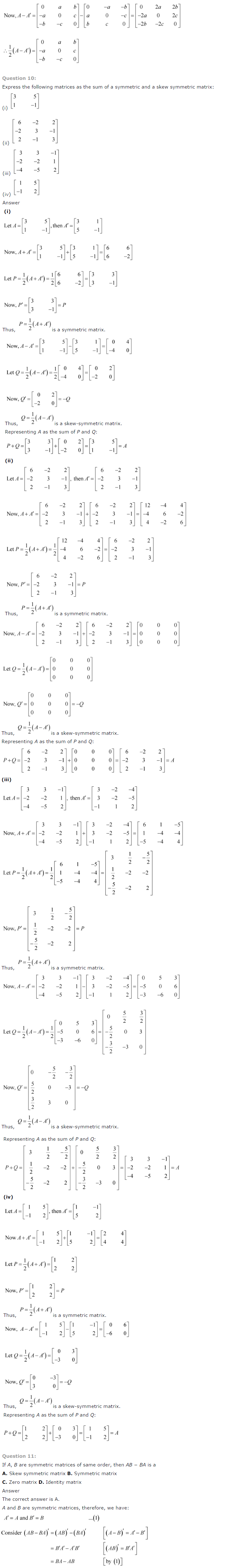NCERT Solutions for Class 12 Maths Chapter 3 Matrices 8