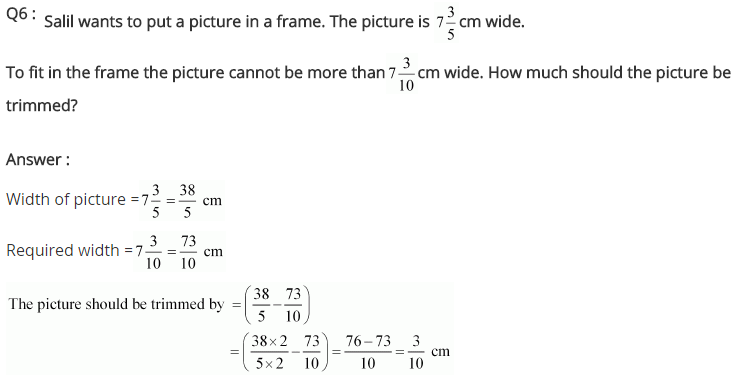 NCERT Solutions for Class 7 Maths Chapter 2 Fractions and Decimals Ex 2.1 Q6