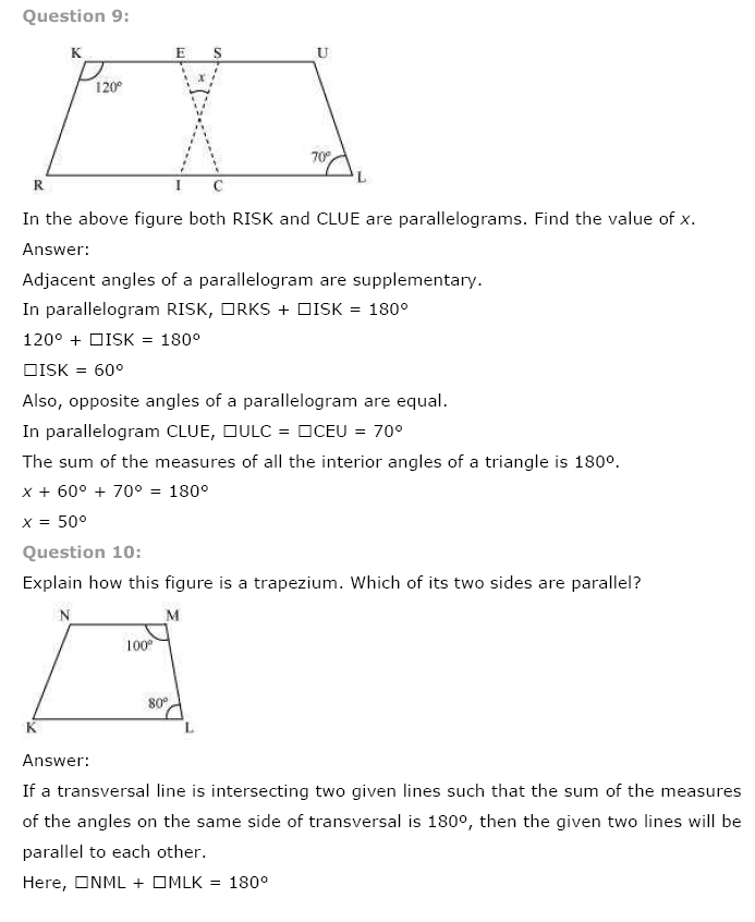 NCERT Solutions for Class 8 Maths Chapter 3 Understanding Quadrilaterals Ex 3.3 q-9
