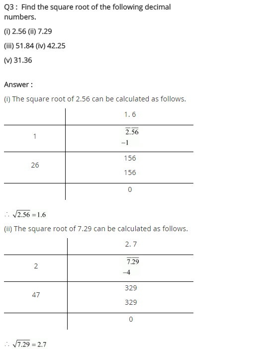 NCERT Solutions for Class 8 Maths Chapter 6 Squares and Square Roots Ex 6.4 q-3