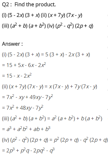 NCERT Solutions for Class 8 Maths Chapter 9 Algebraic Expressions and Identities Ex 9.4 q-2