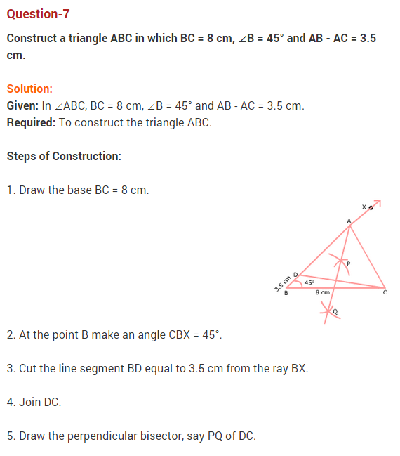 NCERT Solutions for Class 9 Maths Chapter 11 Constructions Ex 11.2 Q7