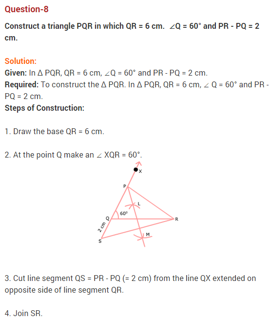 NCERT Solutions for Class 9 Maths Chapter 11 Constructions Ex 11.2 Q8