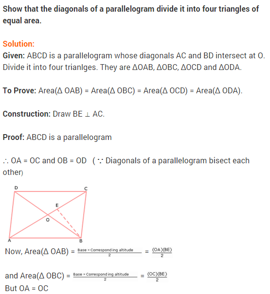 NCERT Solutions for Class 9 Maths Chapter 9 Areas of Parallelograms and Triangles Ex 9.3 A3