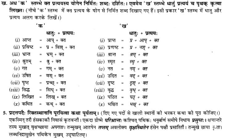 NCERT Solutions for Class 9th Sanskrit Chapter 18 Kt Ktvatu Pratyayoh Prayogah 4
