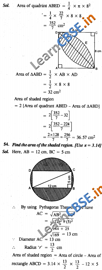  Areas Related to Circles NCERT Solutions Class 10 Maths Short Answer Type Question and Answers 03 