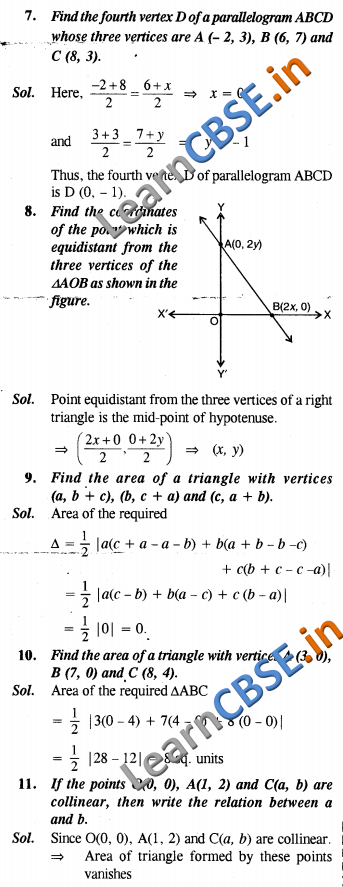  Coordinate Geometry NCERT Exemplar Solutons VSAQ 