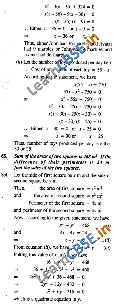  Quadratic Equations CBSE NCERT Solutions Class 10 Maths LAQ 01 