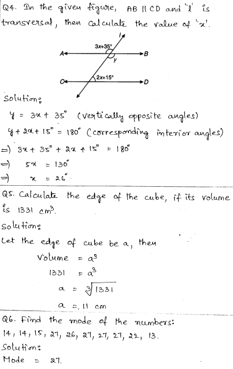 Solved CBSE Sample Papers for Class 9 Maths Paper 1 2