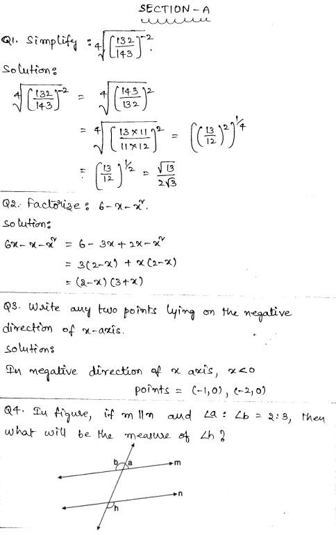 Sample Papers for Class 9 Maths Solved paper 3 1