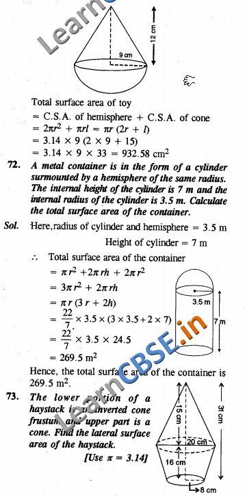  Surface Areas and Volumes NCERT Solutions For Class 10 Maths SAQ 3 Marks 01 