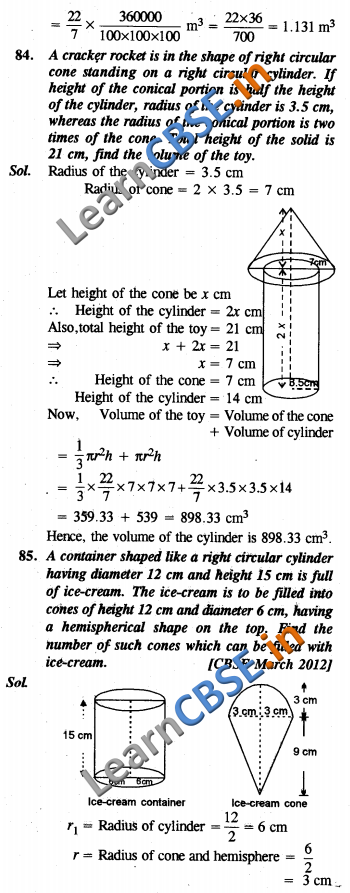  CBSE Class 10 Maths Surface Areas and Volumes 01 