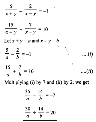 RD Sharma Class 10 Solution Chapter 3 Pair Of Linear Equations In Two Variables