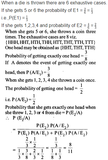 NCERT Solutions for Class 12 Maths Chapter 13 Probability Ex 13.3 Q 10