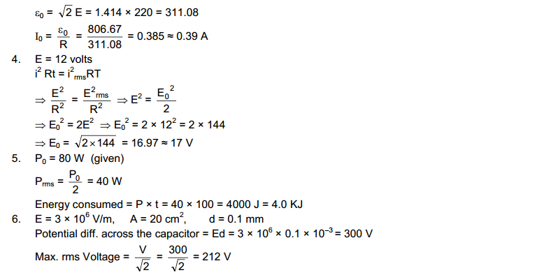 Alternating Current HC Verma Concepts of Physics Solutions